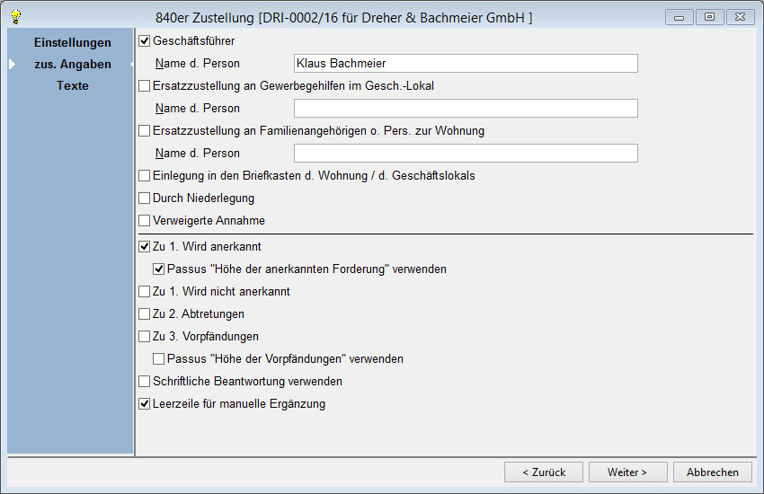 angaben fuer die zu 840 003