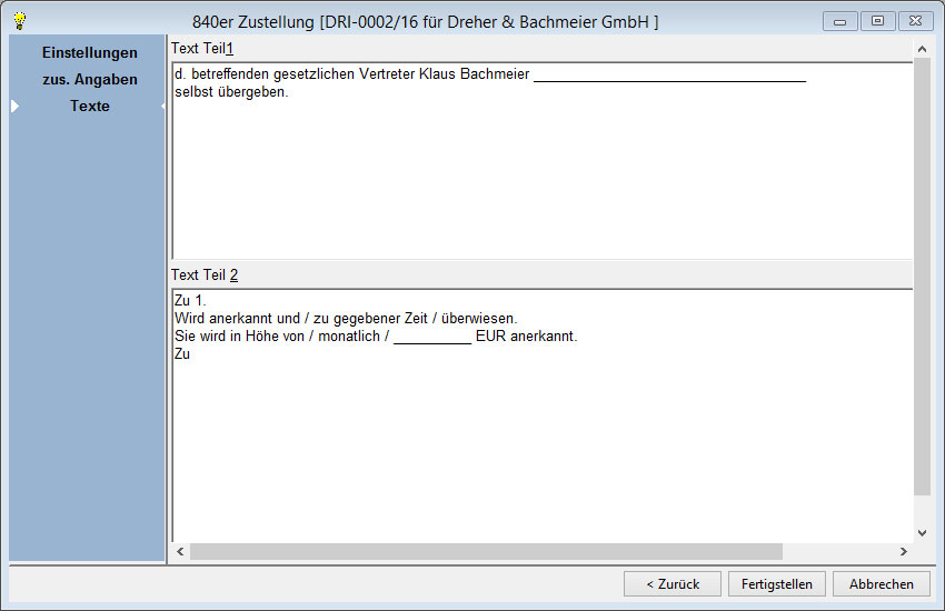 angaben fuer die zu 840 004