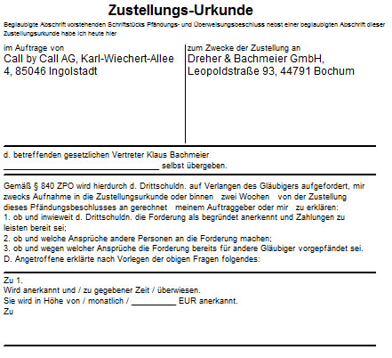 angaben fuer die zu 840 005